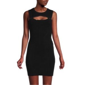 Hervé Léger Black Ottoman Mini Bodycon Dres